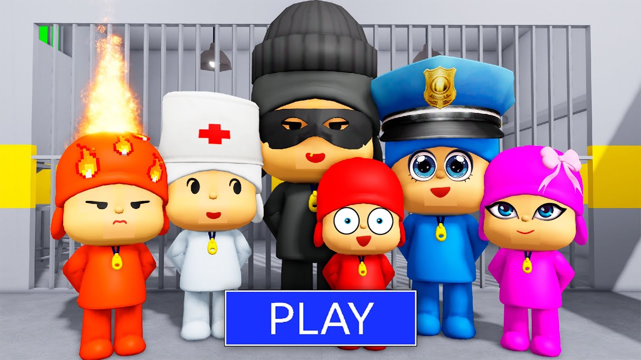 ALL POCOYO FAMILY in BARRY’S PRISON RUN! OBBY Full Gameplay #roblox