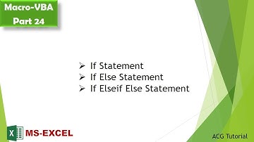 If, If Else, & If Elseif Else Statement in VBA Part 24 - in Excel - By Amol Gulekar | in Hindi