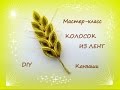 Колосок из лент. Канзаши /МК/Hand мade/DIY/ Kanzashi