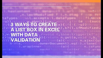 Ways to Create a List Box in Excel #excel #youtube