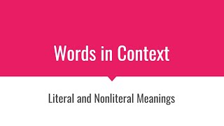 Words in Context: Part 1