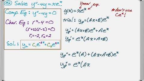 2nd Order Linear Diff Eqs Undetermined Coefficients with a Product