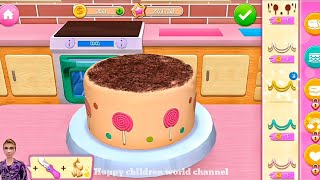 Anak cowok main masak masakan kue Barbie lucu | Game Barbie masak screenshot 3