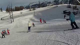 Risoul skiing December 2017 vallon vert piste