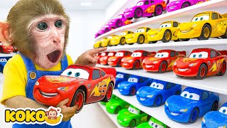 Monkey Koko And Magic Adventure: Shopping Lightning McQueen And Play Racing Cars | KUDO KOKO CHANNEL