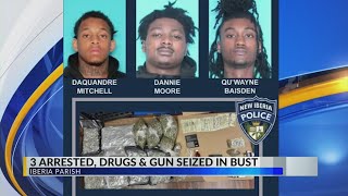 Three arrested, drugs seized in New Iberia narcotics investigation