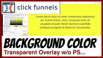Transparent Overlay On A BackGround Image without Photoshop in ClickFunnels - TFC4