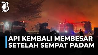 Kebakaran Permukiman Padat Denpasar Belum Padam Seluruhnya