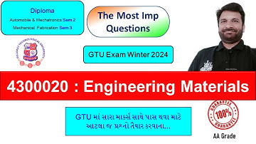 Engineering Materials | The Most Imp | GTU Winter 2024 Exam