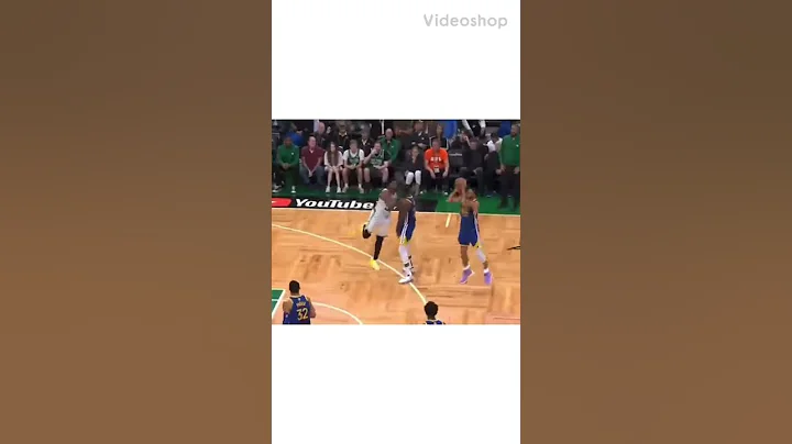 Curry points at his ring finger after dropping a three on Boston