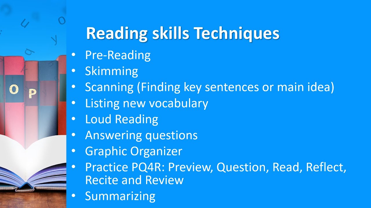 Readingskillstechniques/ Reading skills teaching techniques/ Reading  Techniques - YouTube