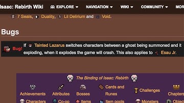 Purgatory - The Endless Misery of Tainted Lazarus (Bug)