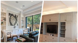 75 Tray Ceiling Family Room With A Media Wall Design Ideas You'll Love ✅