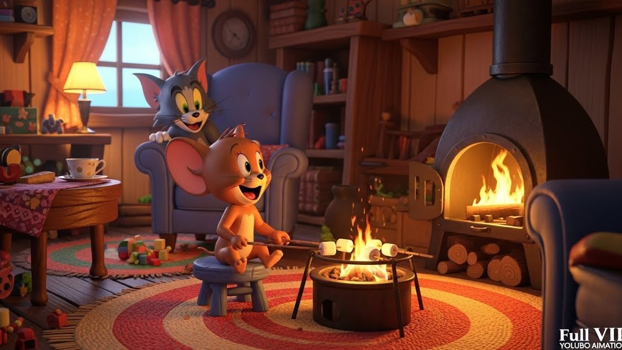 Tom Jerry Baby Rabbit Tom and Jerry Cozy Rabbit Log Burner Adventure - YouTube