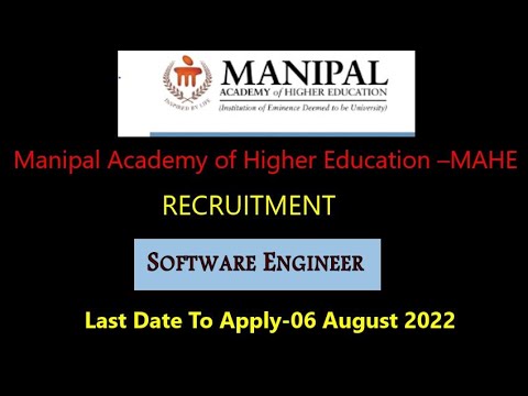 Manipal Academy of Higher Education –MAHE BANGALORE|| SOFTWARE ENGINEER VACANCY