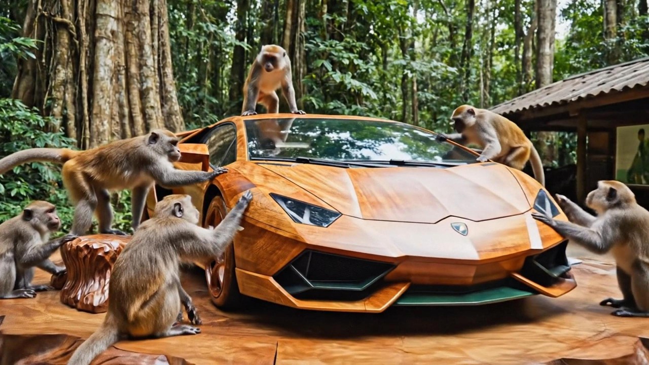 Building Wooden Supercar 🚗🐒 Monkey Engineers Craft A Luxury Car From Wood | FactoryX