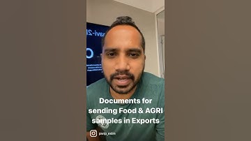 Documents for sending Food & AGRI samples in exports.