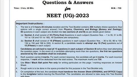 NEET UG 2023 Answer Keys Booklet Code E2 #neetug2023 #answerkeys #booklets