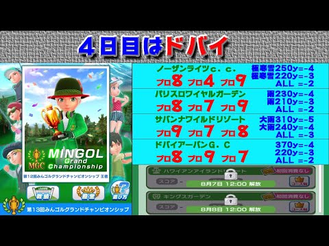 みんｺﾞﾙ ｱﾌﾟﾘ 第１３回ｍｇｃ本戦実況0803 ４ ４日目 ドバイ Youtube