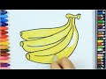 How to Draw a Banana 🍌 | Learning Vegetables and Fruits | Coloring book