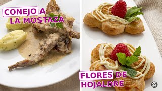 CONEJO a la mostaza - Flores de HOJALDRE con CHOCOLATE // con Arguiñano