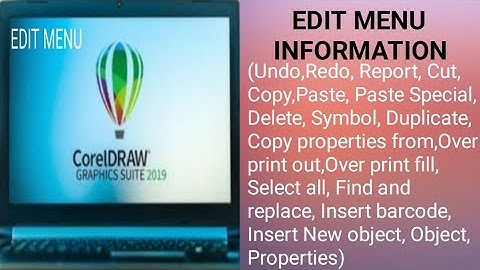 CORAL DRAW/EDIT MENU(UNDO,REDO, REPEAT,CUT,COPY,PASTE,PASTE SPECIAL, DELETE,SYMBOL, DUPLICATE, COPY.