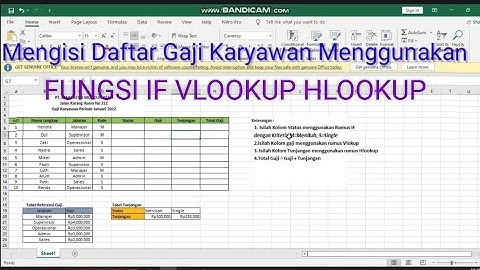Mengisi Daftar Gaji Karyawan Menggunakan Rumus IF VLOOKUP HLOOKUP di Microsoft Excel