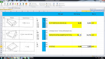 Tính diễn giải khối lượng excel