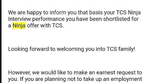 TCS INTERVIEW RESULT DECLARED |TCS SENDING SELECTION MAIL FOR NINJA PROFILE | MUST WATCH THIS VIDEO
