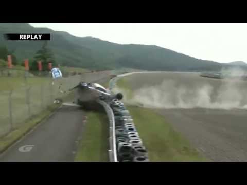 Iwasaki Huge Crash @ 2014 Super GT Autopolis