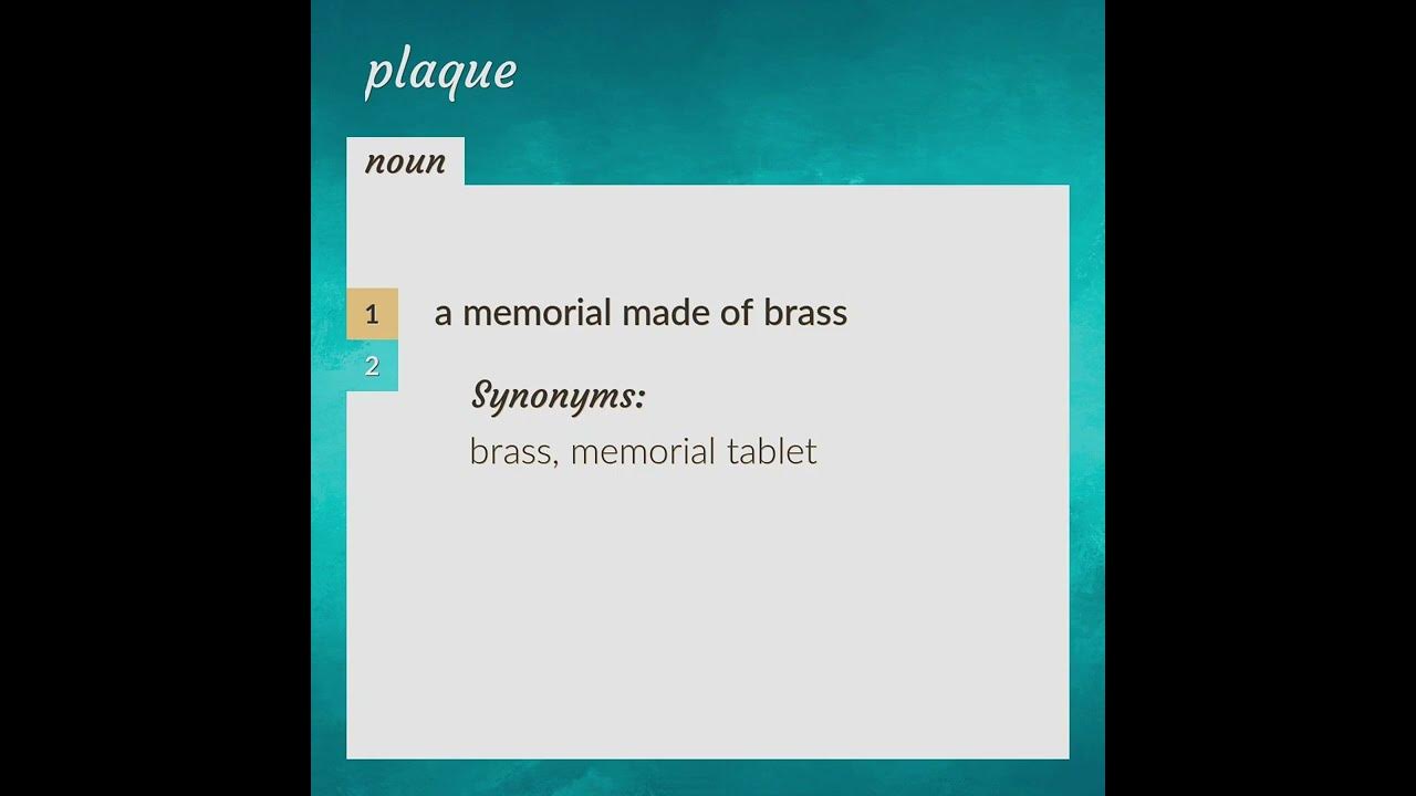 Plaque meaning of Plaque YouTube