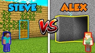Minecraft ALEX vs. STEVE: SECRET DOOR in Minecraft!
