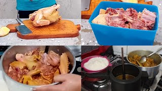 Cortando E Preparando Galinha Caipira Gorda Pro Almoço.