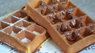 Les gaufres/waffles recipe/اسهل طريقة لصنع الغوفر المنزلي ناجح مائة بالمائة/mayaencuisine