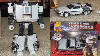 Transformers generations Gigawatt review. Back to the future collaborative un boxing Delorean xover
