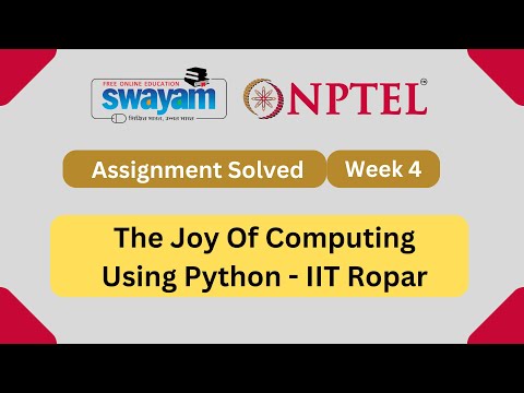The Joy of Computing using Python WEEK 4 || NPTEL Quiz Assignment answers 2023