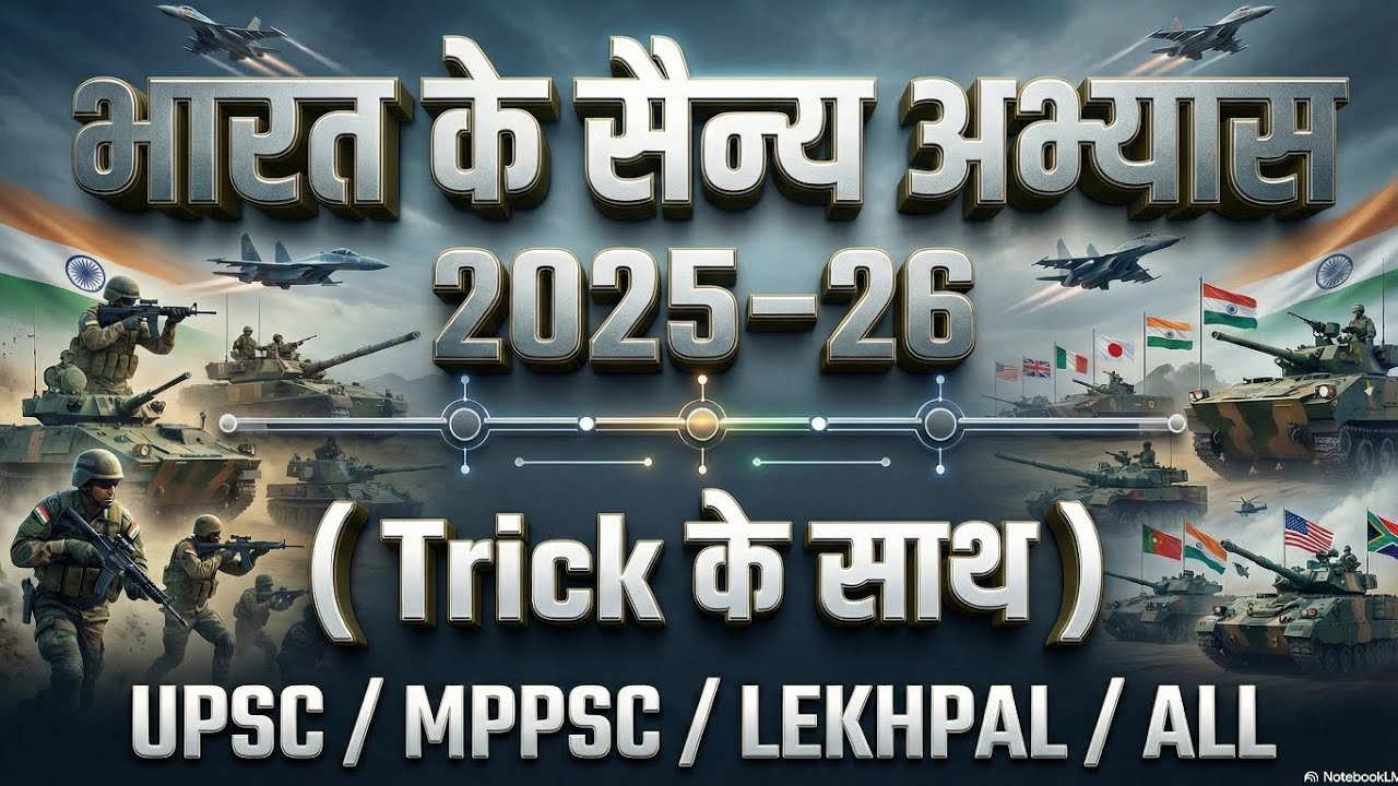 भारत के प्रमुख सैन्य अभ्यास | UPSC/MPPSC/LEKHPAL |with Tricks |Quick Revision Series 