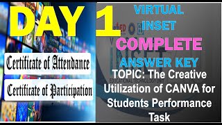 The Creative Utilization of Canva for Students Performance Task VINSET 2.0 | INSET 2021 | COMPLETE