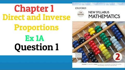 Ex 1A  | Q 1 | NSM  D2 | Chapter 1 | Direct and Inverse Proportions
