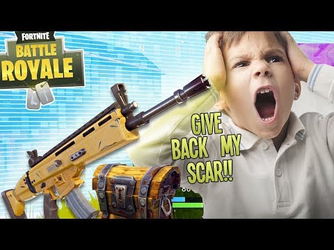 STEALING "EPIC SCAR" FROM ANGRY KID ON FORTNITE (Funny Fortnite Trolling)