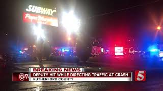 Rutherford Co. Deputy hit by vehicle while responding to crash