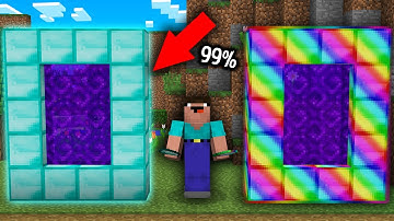 Minecraft NOOB vs PRO: WHY NOOB BUILD DIAMOND BLOCK PORTAL vs RAINBOW PORTAL IN THIS VILLAGE?