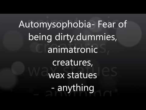 Automysophobia  Fear of being dirty