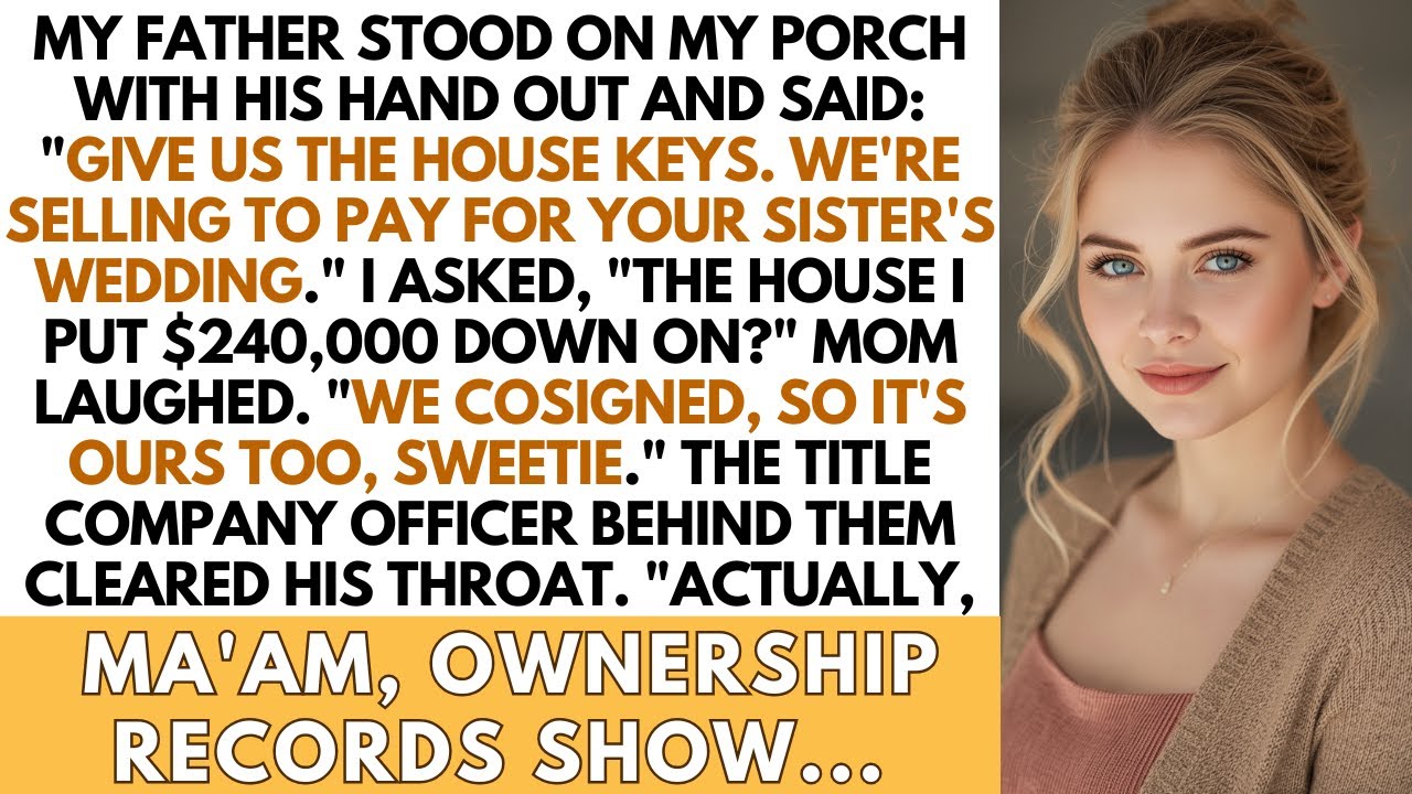 My Parents Demanded Keys to 'Their House'—They Forgot My $240K Down Payment Is on the Deed