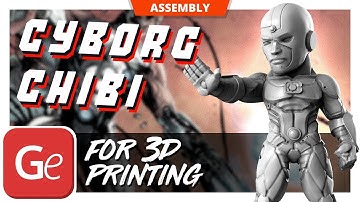 Chibi Cyborg 3D Printing Miniature | Assembly by Gambody