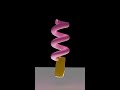 Soft Object Goes Through Spiral | Physics Animation
