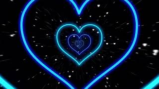 10 HOUR Neon Lights Heart Tunnel for Valentines Day 💙 HD Vj loop Disco Blue tunnel of love