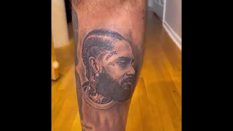 #nlechoppa shows off his #nipseyhussle tattoo 🔥✍🏾💯💥🔥