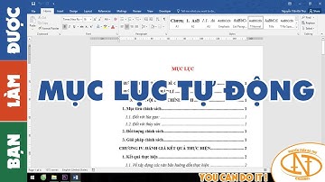 #1 BẠN LÀM ĐƯỢC - MỤC LỤC TỰ ĐỘNG tùy chỉnh theo ý muốn