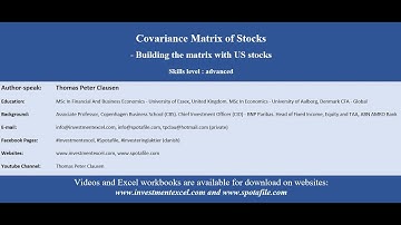 Ubanking Academy Excel - Covariance Matrix of Stock Returns
